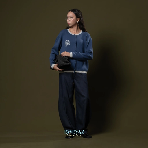 Image of BWBYAZ STAPLE EASE - TERRA BLOOMY KNIT CARDIGAN