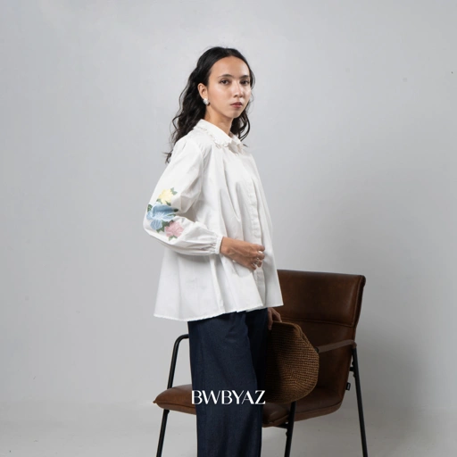 Image of BWBYAZ - ELISE EMBROIDERY SHIRT (READY STOCK)