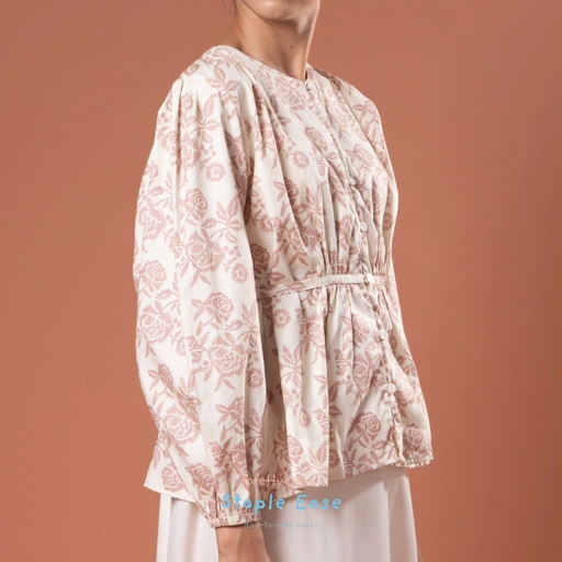 Image of BWBYAZ STAPLE EASE - ALISHA FLOWER BLOUSE 