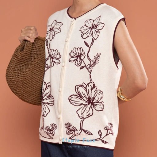 Image of BWBYAZ STAPLE EASE - SIERRA BLOOMING VEST (READY STOCK)