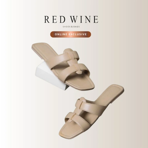 Image of Red Wine HNR072 LETICIE Sandal Flat Wanita