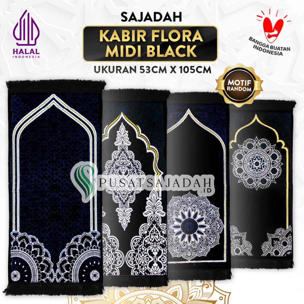 Sajadah Kabir Flora Midi Black Edition
