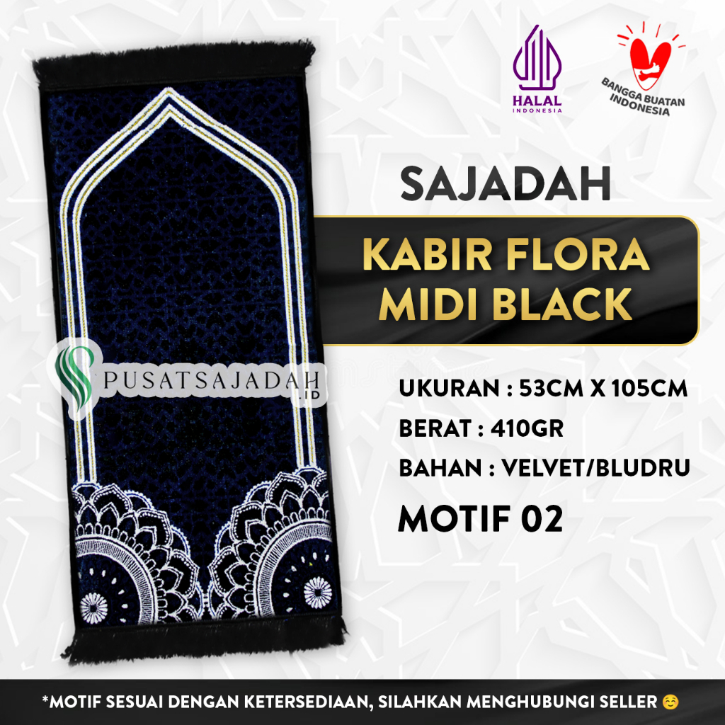Sajadah Kabir Flora Midi Black Edition