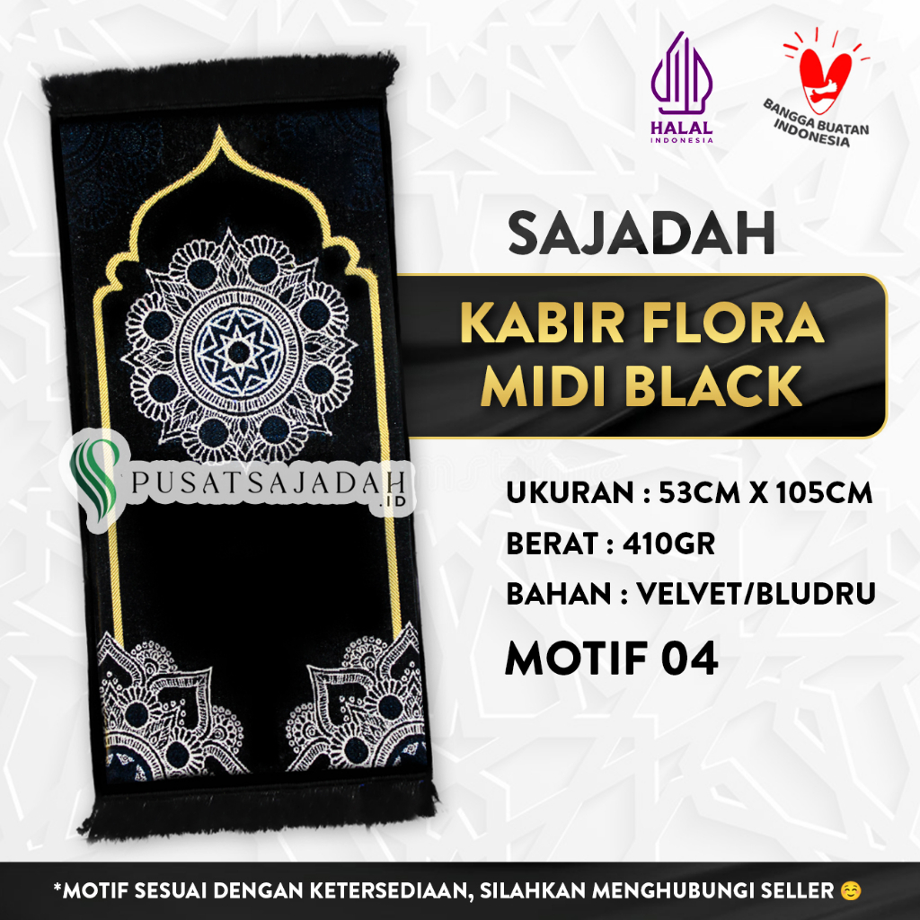 Sajadah Kabir Flora Midi Black Edition