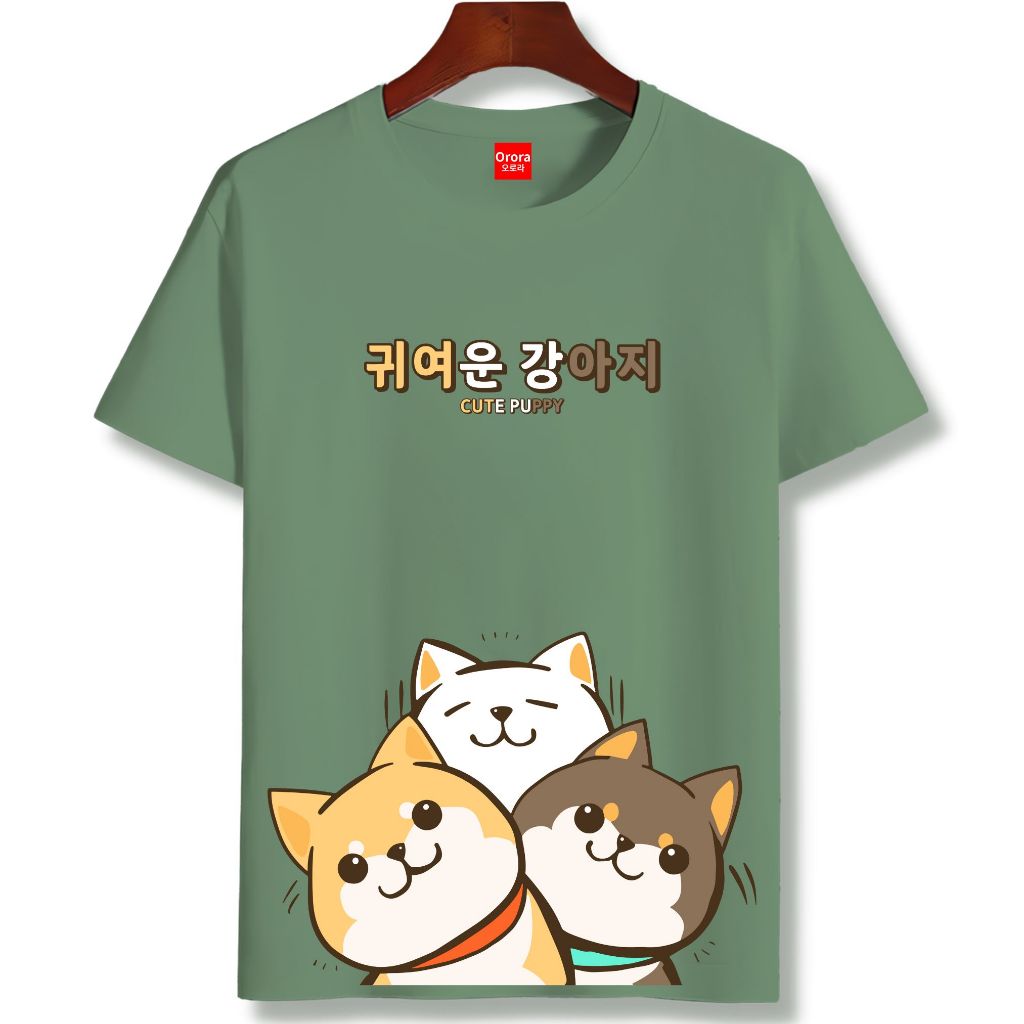 Orora Kaos Wanita Korea Cute Dog Cartoon - T-Shirt Kaos Lengan Pendek Cotton High Quality ORKL 89