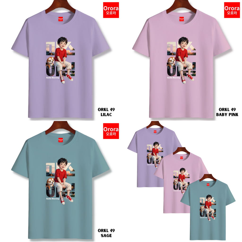 Orora Kaos Pria Korea Smile Morning Boy - T-shirt Unisex Baju Atasan Sablon ORKL 49