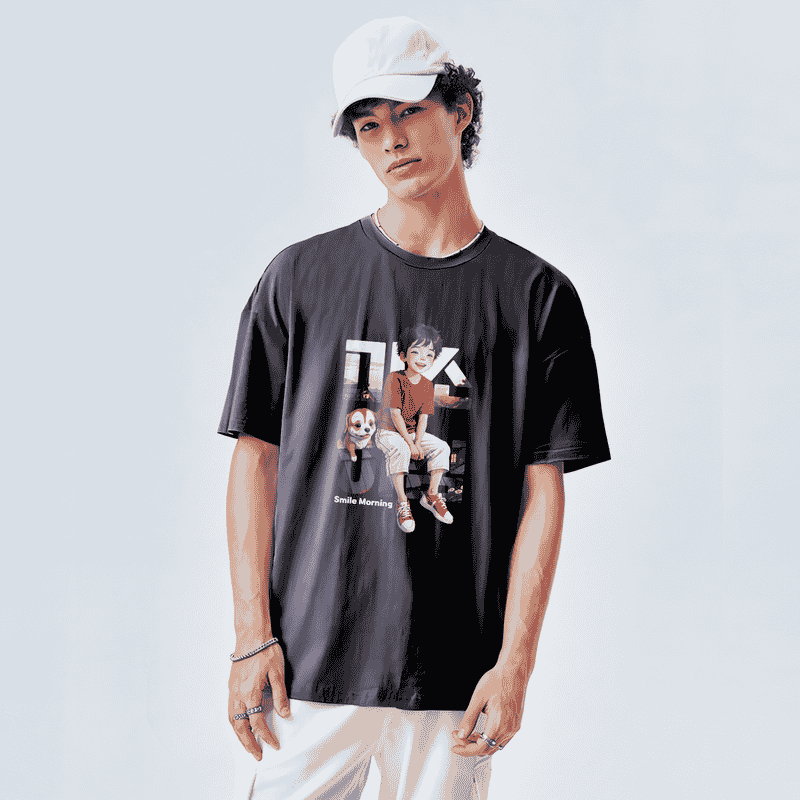 Orora Kaos Pria Korea Smile Morning Boy - T-shirt Unisex Baju Atasan Sablon ORKL 49