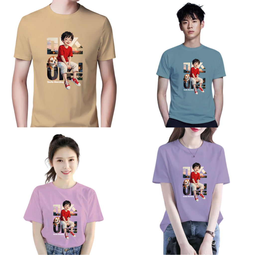 Orora Kaos Pria Korea Smile Morning Boy - T-shirt Unisex Baju Atasan Sablon ORKL 49