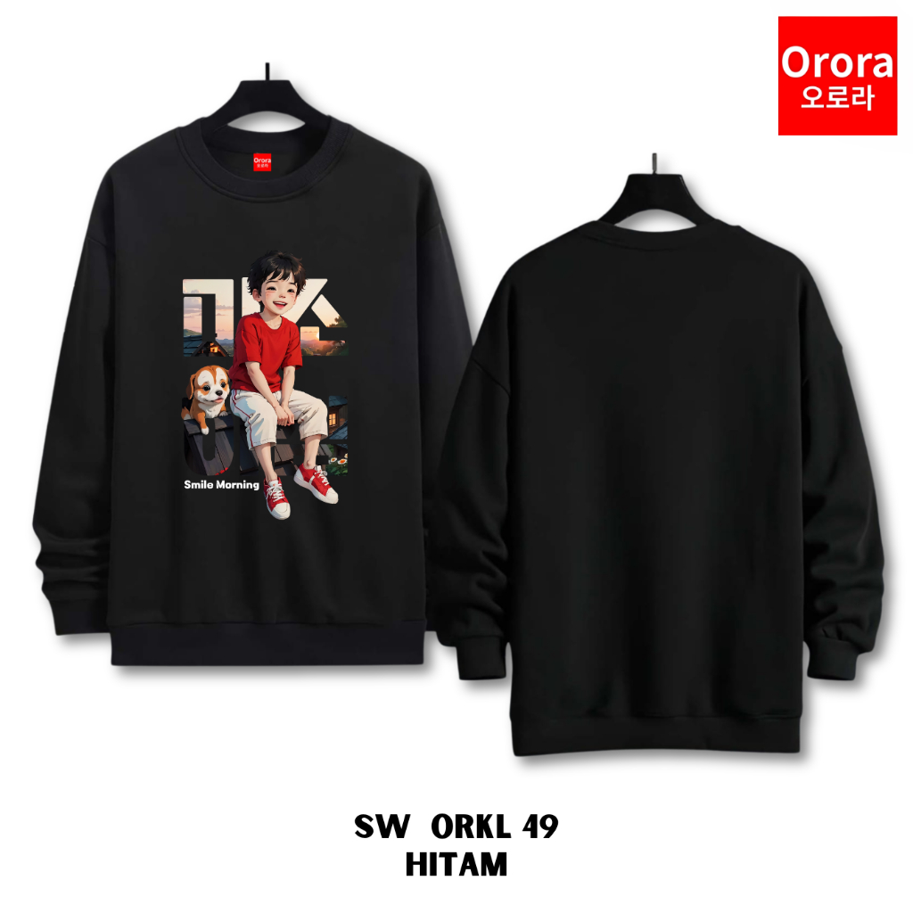 Orora Sweater Wanita Korea Cute Boy Cartoon - SW ORKL 49
