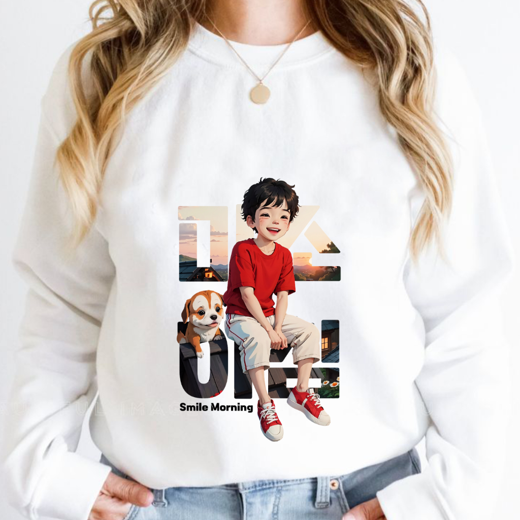 Orora Sweater Wanita Korea Cute Boy Cartoon - SW ORKL 49