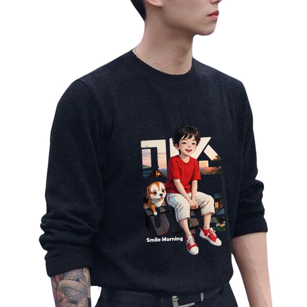 Orora Sweater Wanita Korea Cute Boy Cartoon - SW ORKL 49