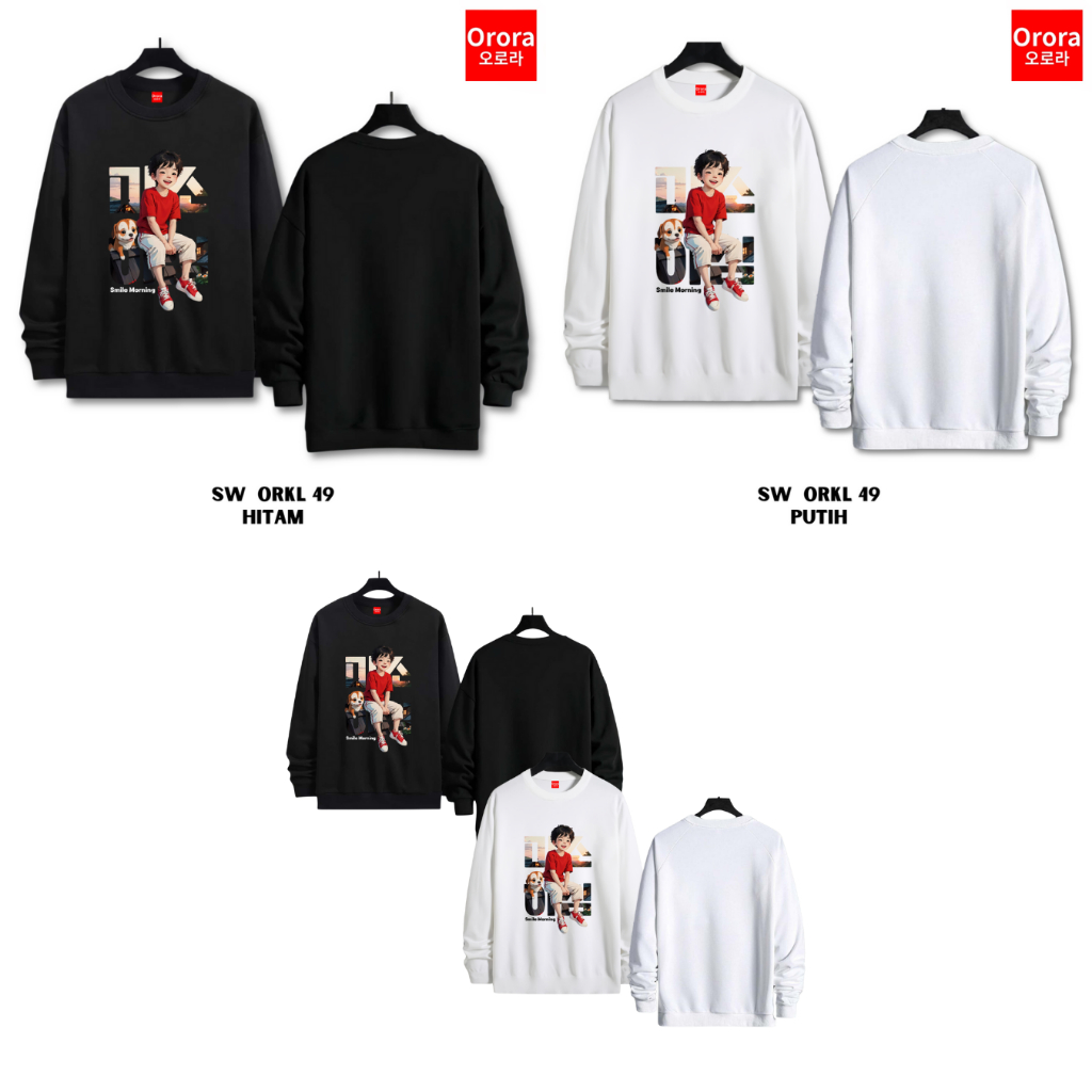 Orora Sweater Wanita Korea Cute Boy Cartoon - SW ORKL 49