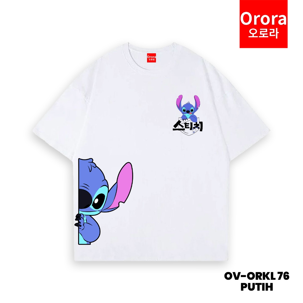 ORORA Kaos OVERSIZE Distro Premium 3D Cartoon st1ch Cute Blue Monstery 3 Dimensi - OV ORKL 76