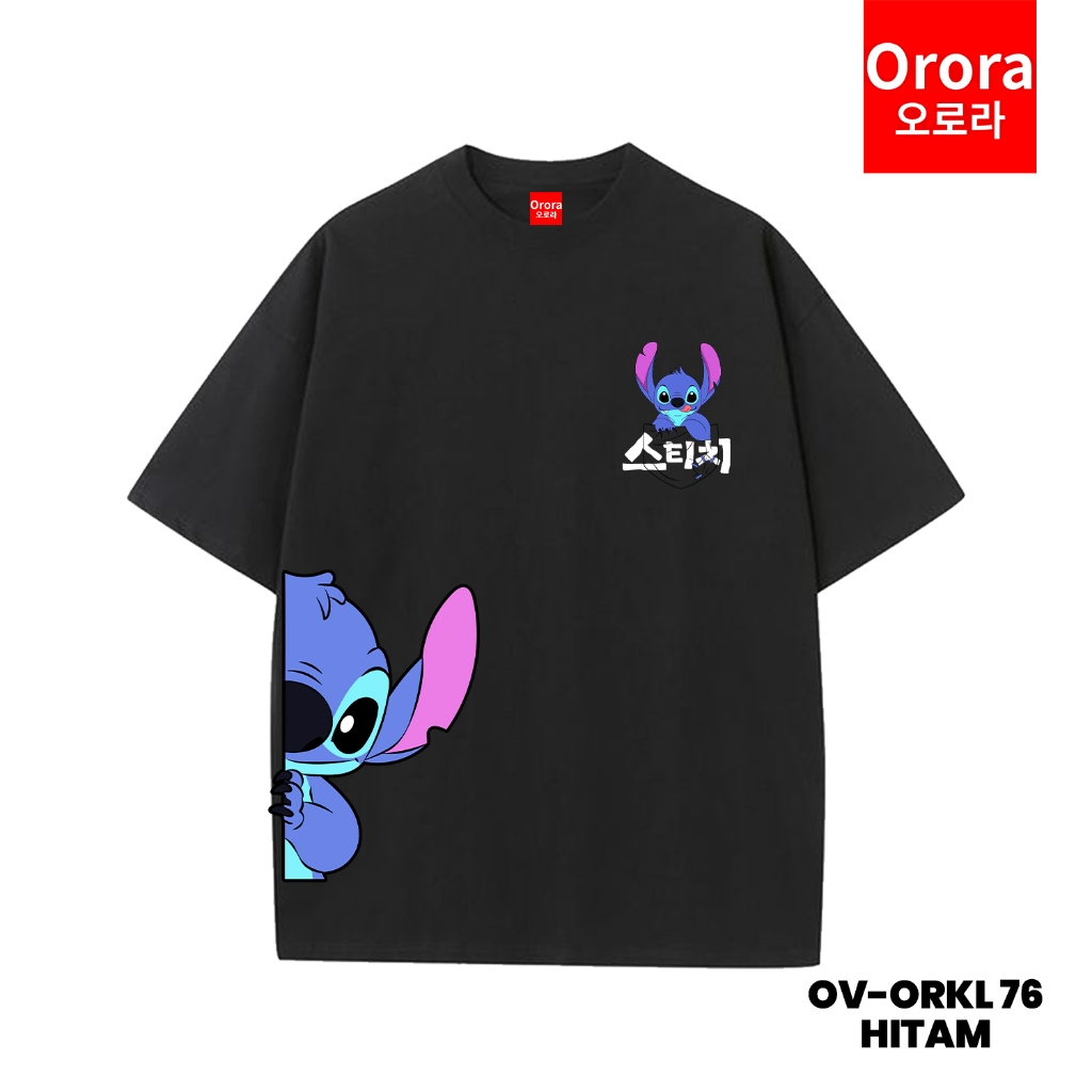 ORORA Kaos OVERSIZE Distro Premium 3D Cartoon st1ch Cute Blue Monstery 3 Dimensi - OV ORKL 76
