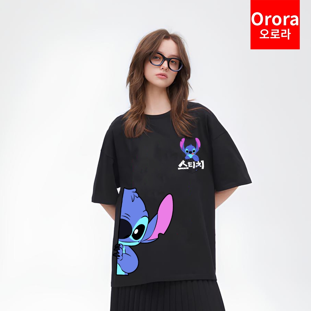 ORORA Kaos OVERSIZE Distro Premium 3D Cartoon st1ch Cute Blue Monstery 3 Dimensi - OV ORKL 76