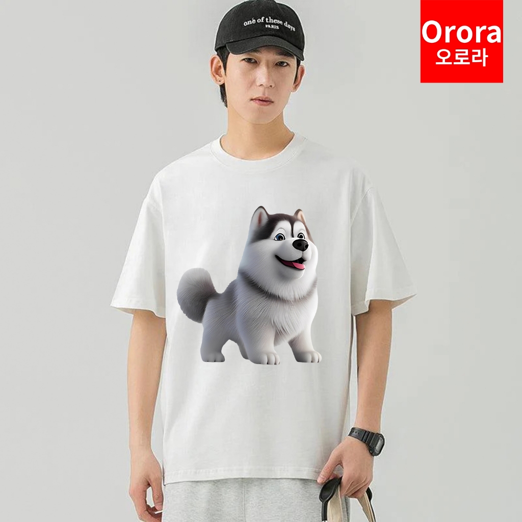 ORORA Kaos OVERSIZE Distro Premium 3D CUTE HUSKY DOG 3 Dimensi - OV OR3D 106