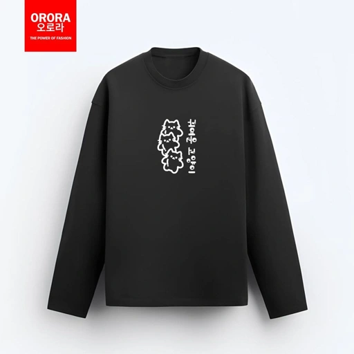 Image of Orora Kaos Lengan Panjang Distro Premium Koreaa Cute Cat -  Long T-Shirt Unisex KP NORCAT 1