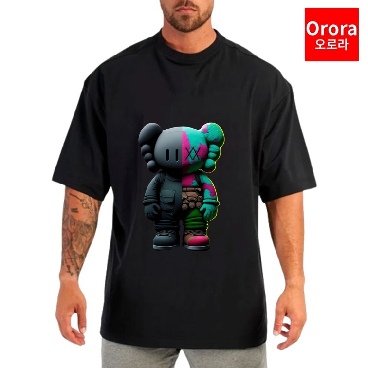 Kaos Oversize Distro Premium Kaws - T-shirt Over Size Unisex Baju Atasan Sablon OS-KWS 03