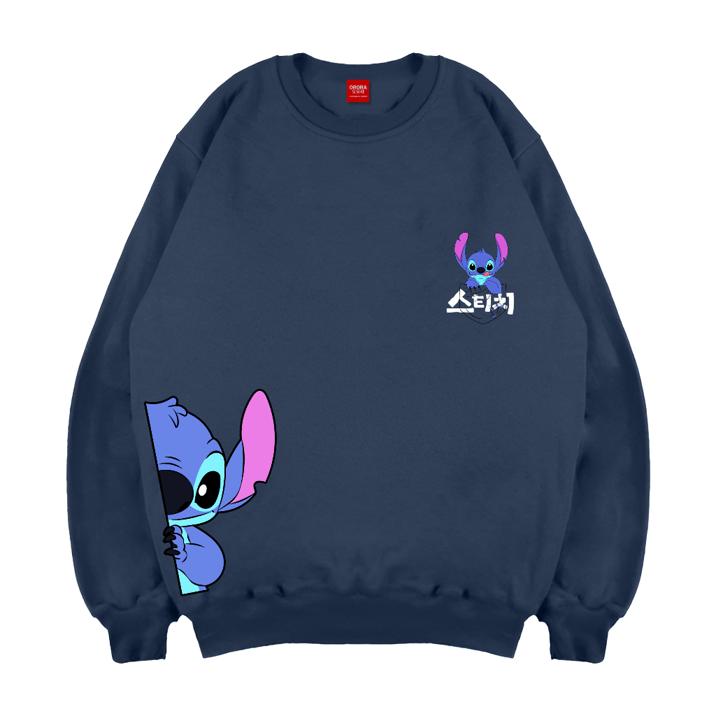 Orora Sweater Wanita Korea Cute Blue Monster - SW ORKL 76