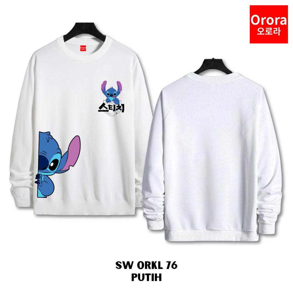 Orora Sweater Wanita Korea Cute Blue Monster - SW ORKL 76