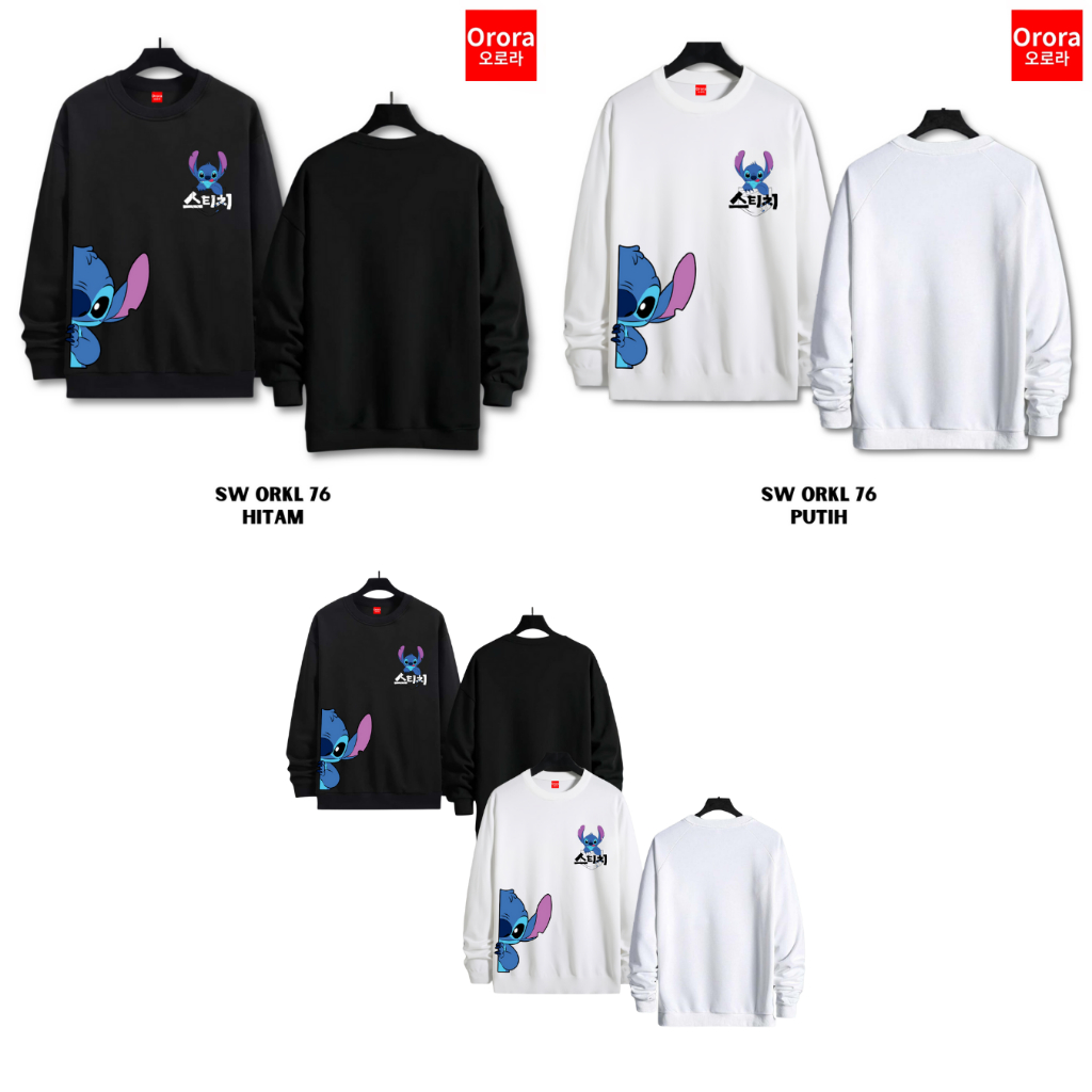 Orora Sweater Wanita Korea Cute Blue Monster - SW ORKL 76