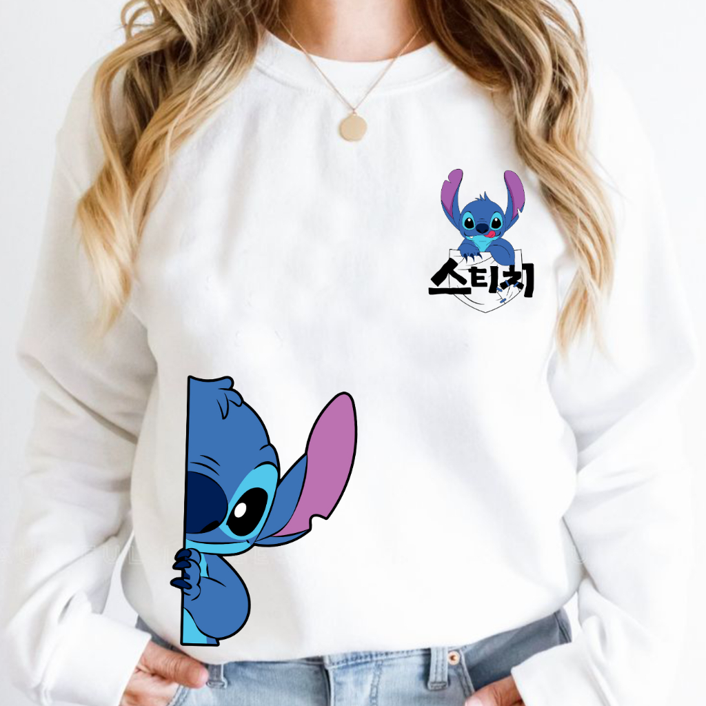 Orora Sweater Wanita Korea Cute Blue Monster - SW ORKL 76