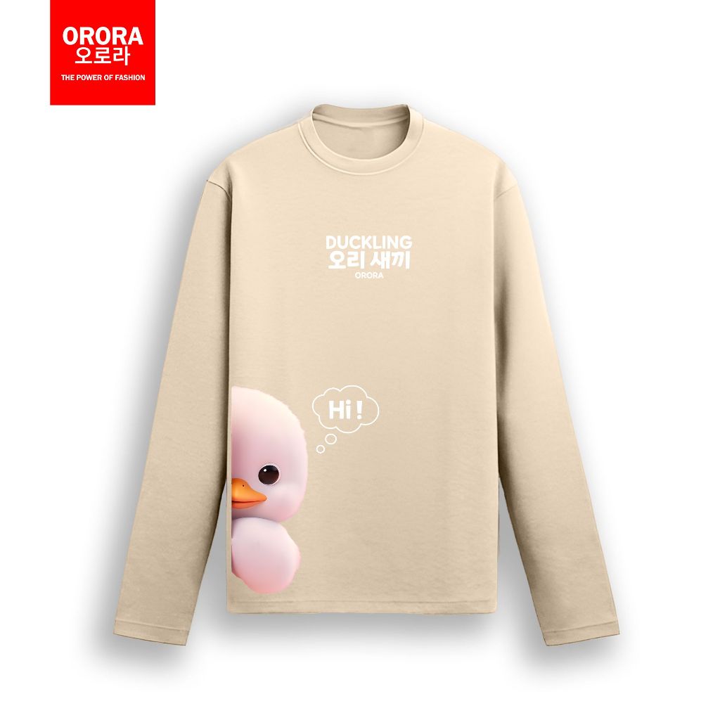 ORORA KAOS LENGAN PANJANG DISTRO PREMIUM Korean Cute Duck - Baju Sablon Pria Wanita KP NOR3D 2