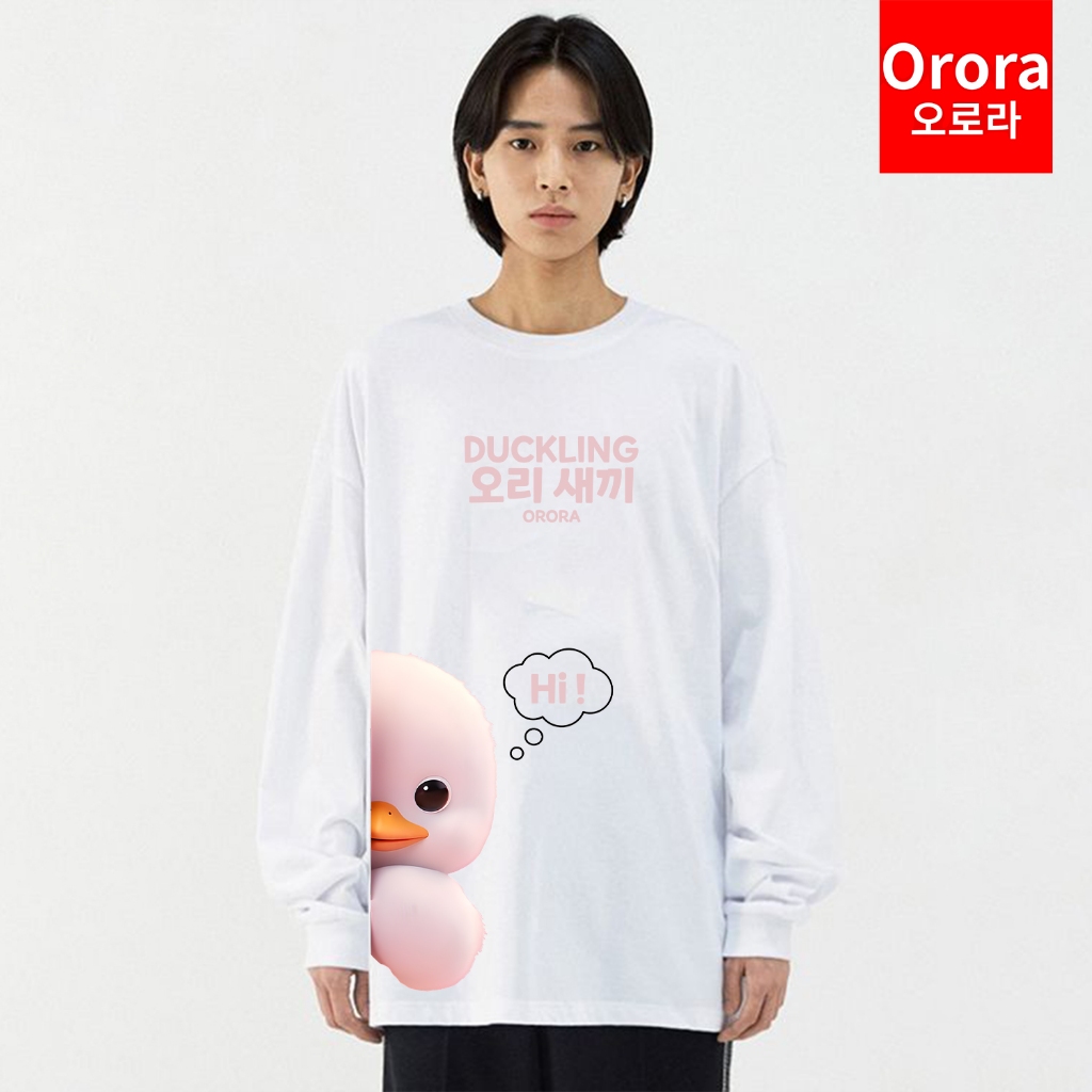 ORORA KAOS LENGAN PANJANG DISTRO PREMIUM Korean Cute Duck - Baju Sablon Pria Wanita KP NOR3D 2