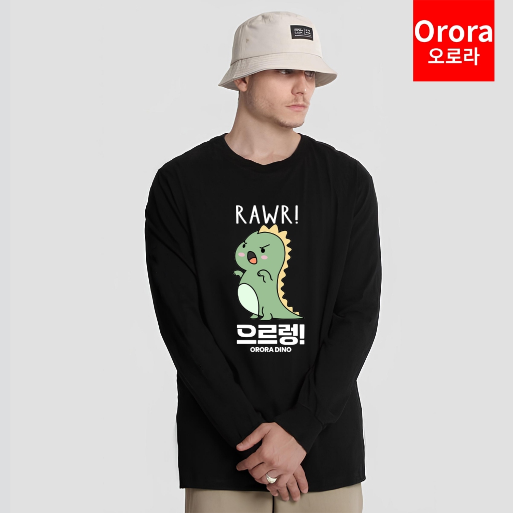 ORORA KAOS LENGAN PANJANG DISTRO PREMIUM Korean DINO RAWR - KP NORD 1