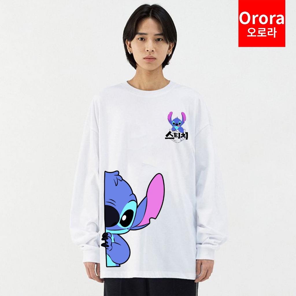 ORORA KAOS LENGAN PANJANG DISTRO PREMIUM Cartoon st1ch Cute Blue Monster - TP ORKL 76