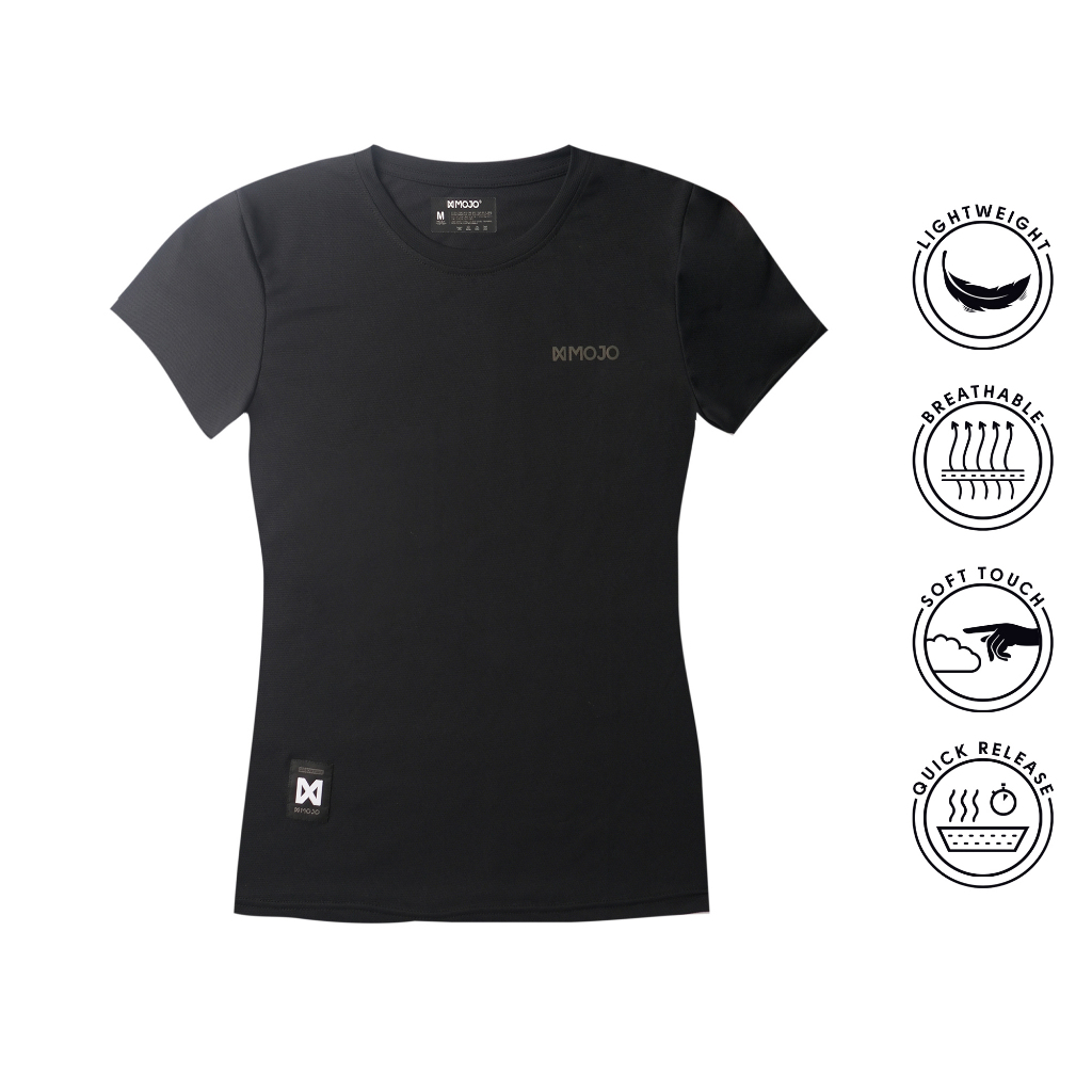 XMOJO Running Jersey Wanita Megara Hitam