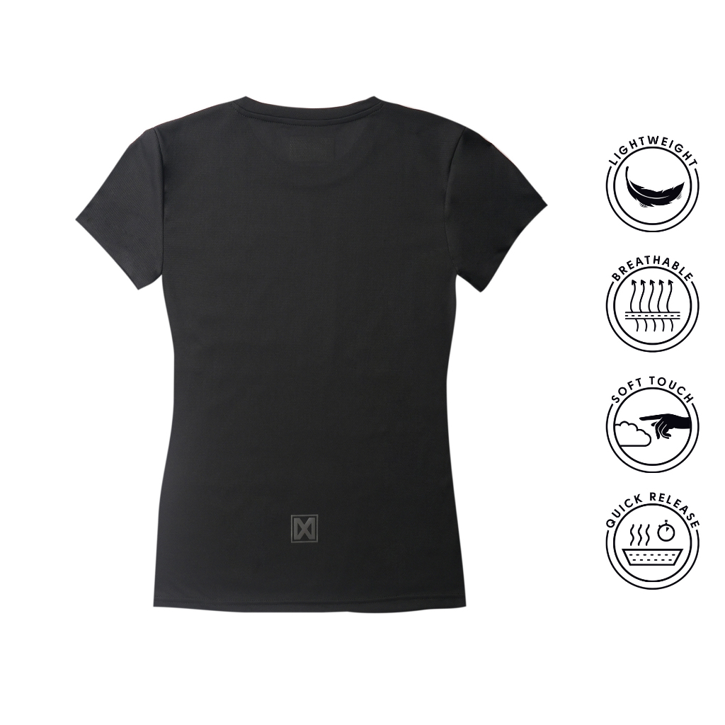 XMOJO Running Jersey Wanita Megara Hitam