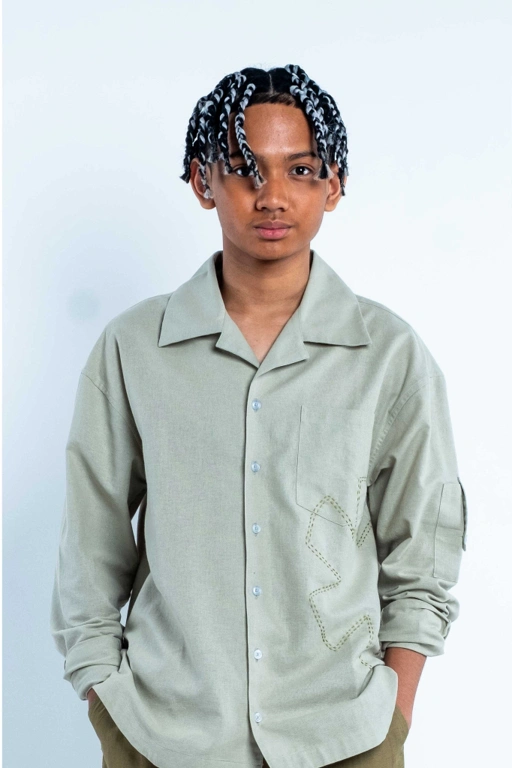 Image of Kultur Sashiko Shirt-Sage