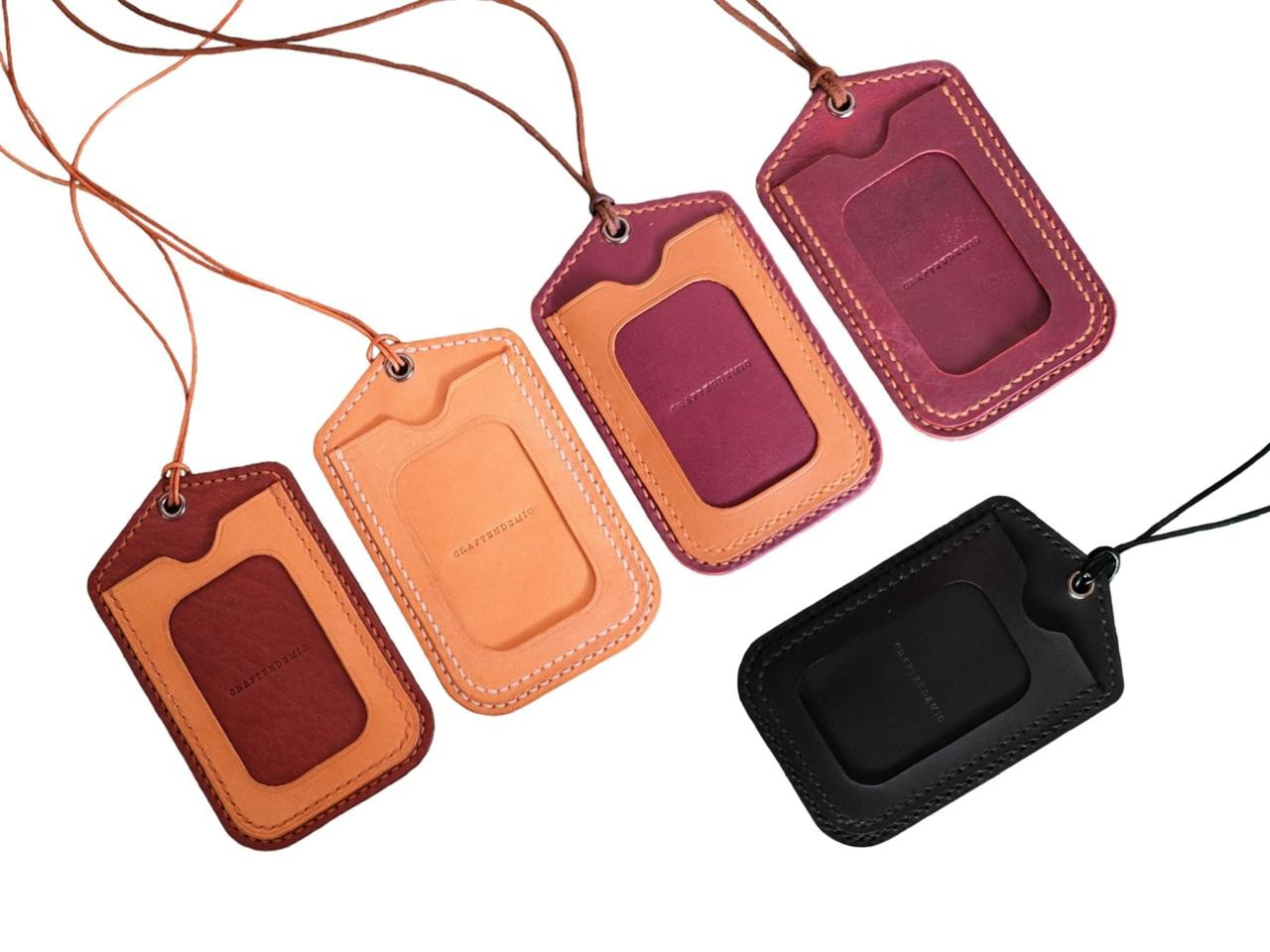 Leather ID Card Holders ID Lanyard