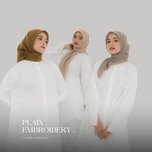 Image of Killua Hijab Segi Empat Polos Embroidery Scarves