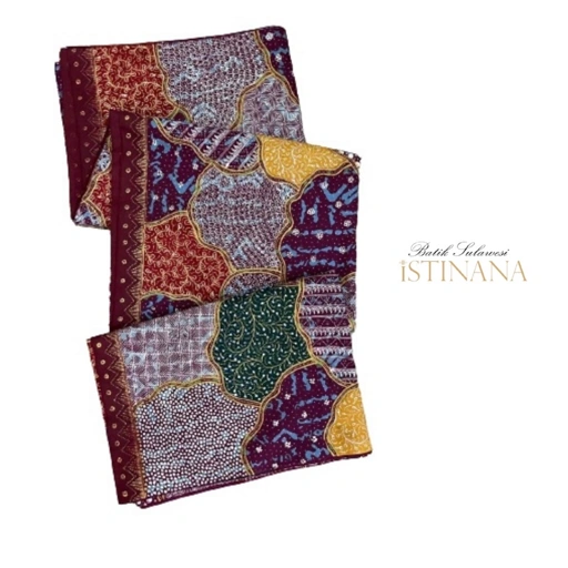 Image of Batik Tulis Mozaic Kecil (Kombinasi Ungu & Marun)