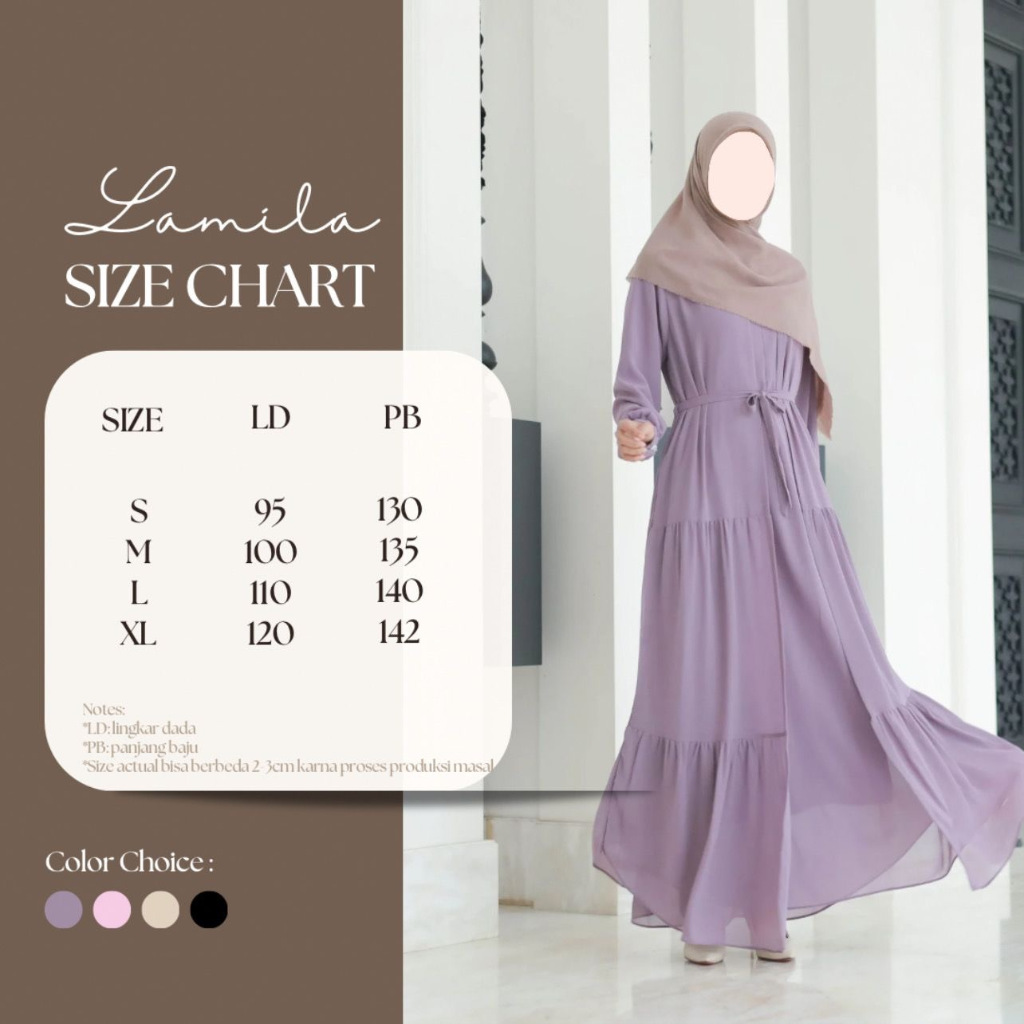 Gamis Lamila Dewasa Ceruty By Shabrina