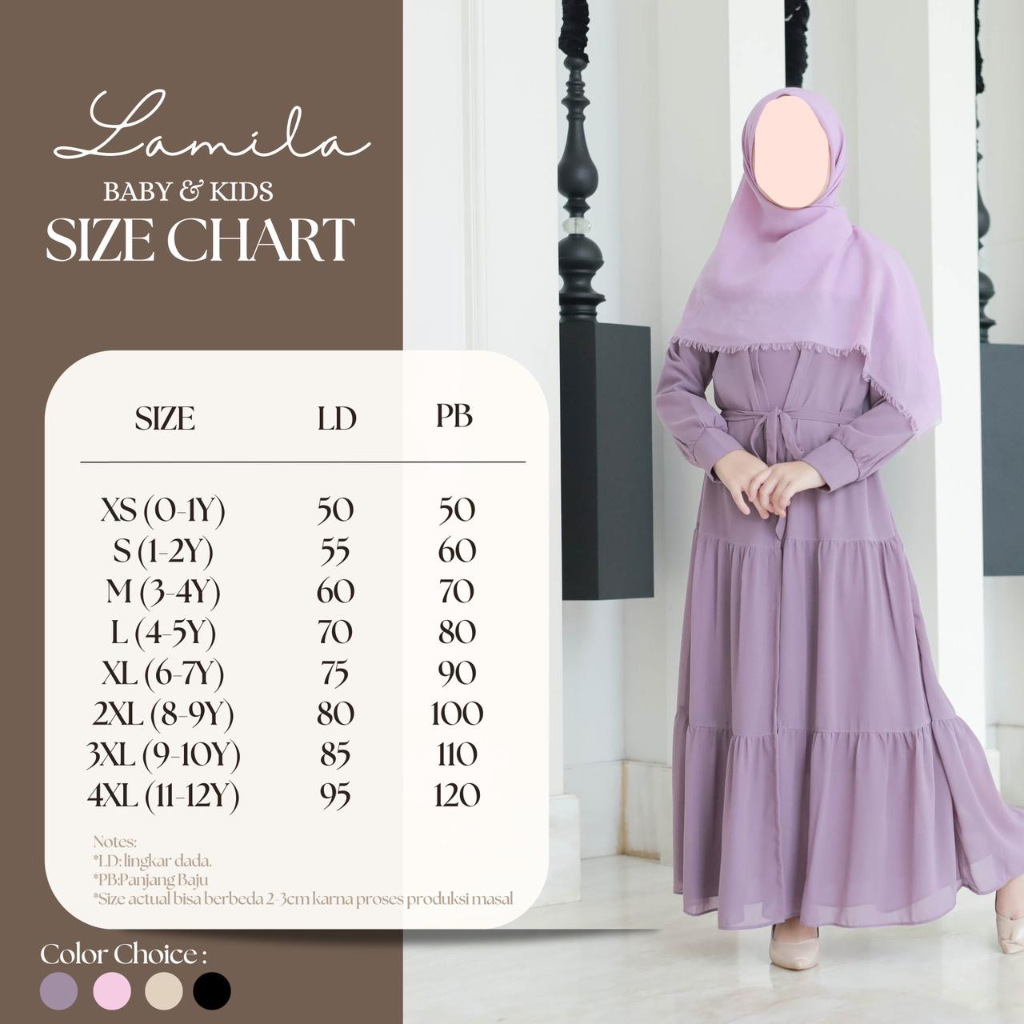 Gamis Lamila Anak Ceruty By Shabrina