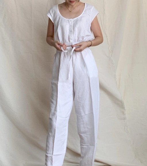 Image of Nile Crop Top - 100% Natural Fibers Linen Viscose