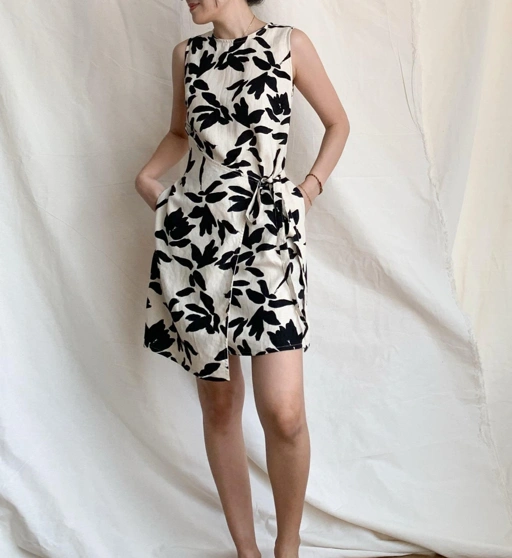 Image of Merla Wrap Dress - 100% Natural Fibers Linen Viscose