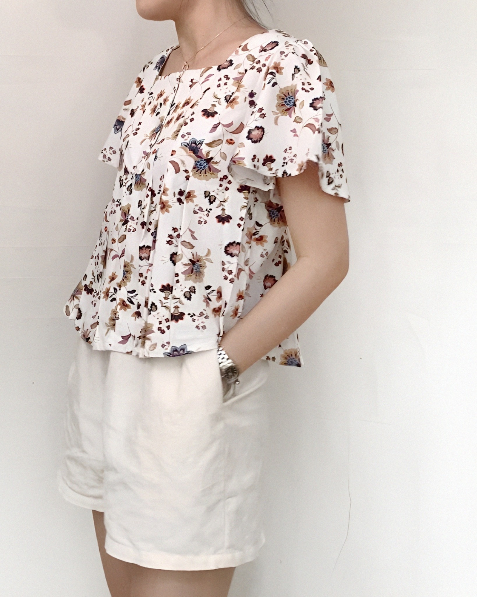 Reese Pleated Women Top 100% Natural Fiber