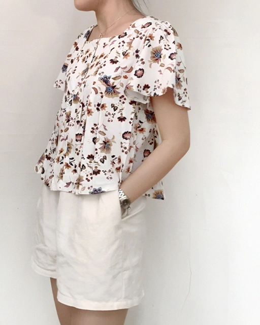 Image of Reese Pleated Women Top 100% Natural Fiber