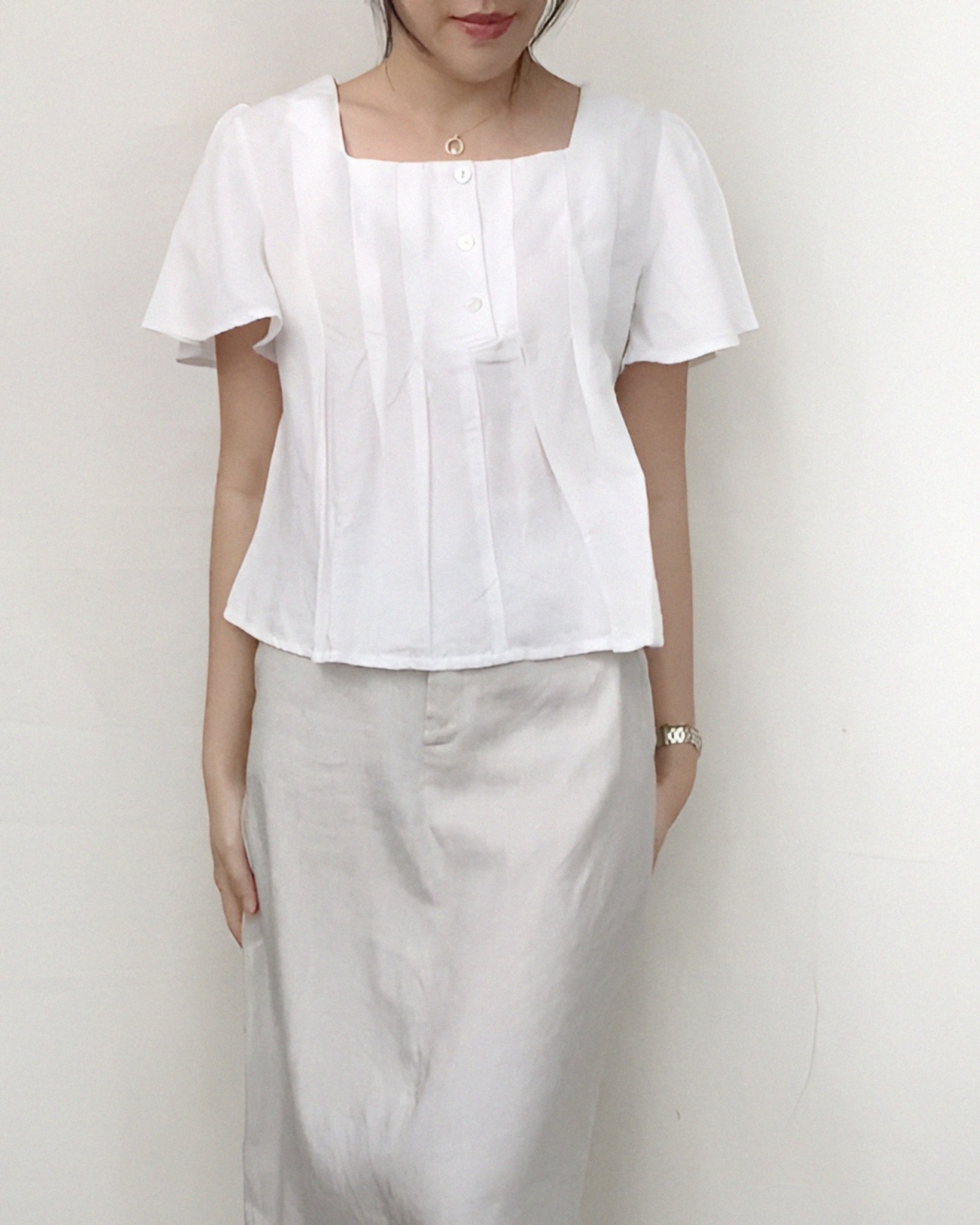 Reese Pleated Women Top 100% Natural Fiber