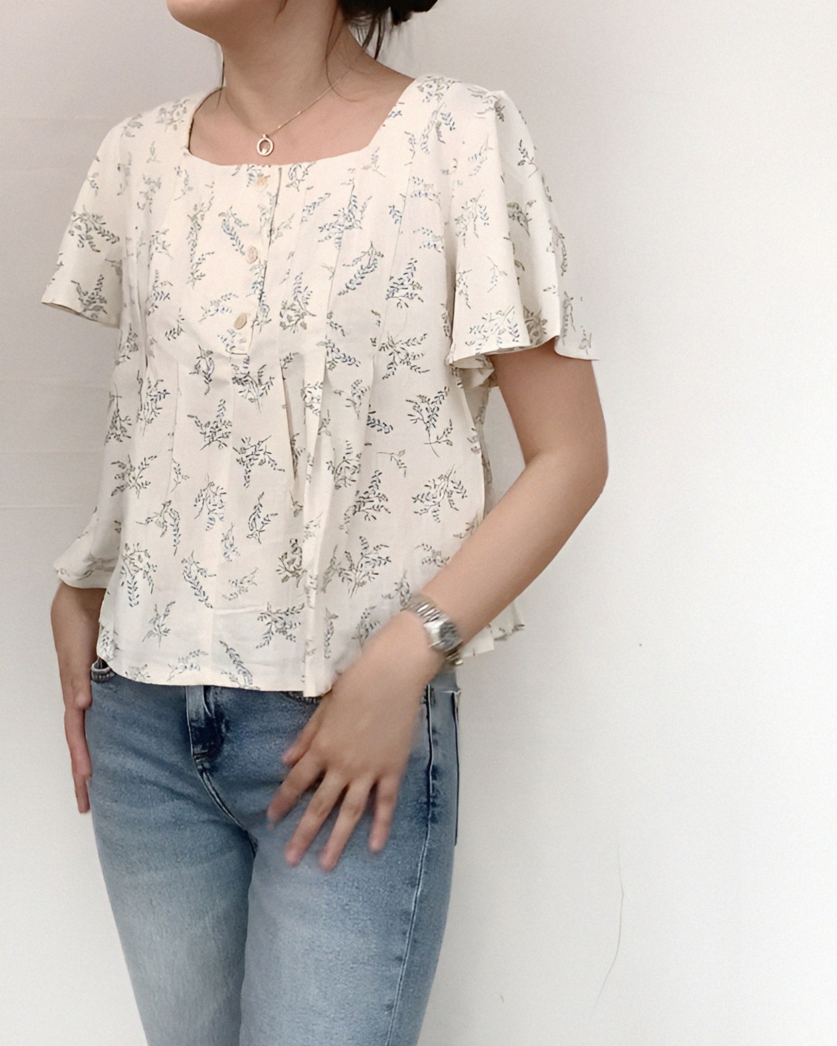 Reese Pleated Women Top 100% Natural Fiber