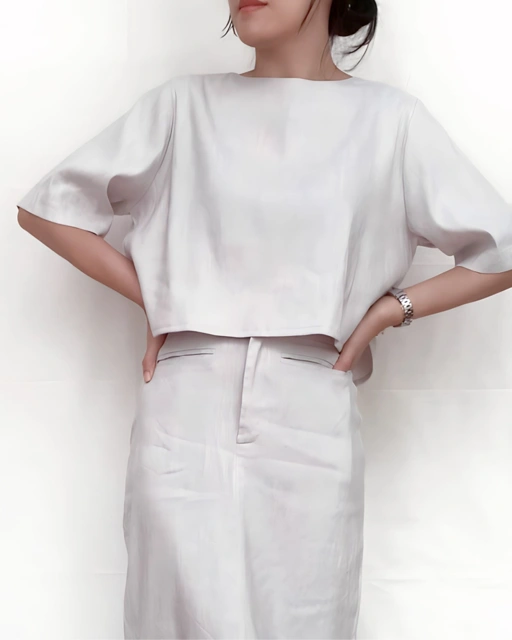 Image of Ulla Oversize Top 100% Natural Fibers Linen Viscose
