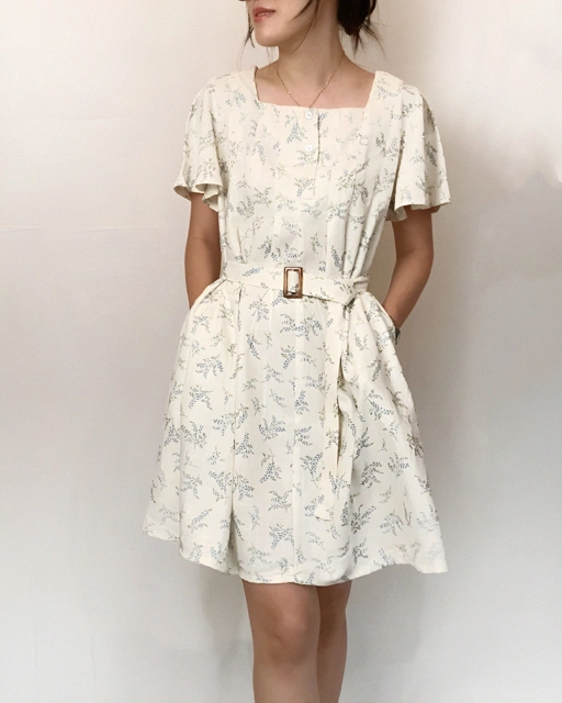 Image of Reese Pleated Dress 100% Natural Fiber Linen Viscose