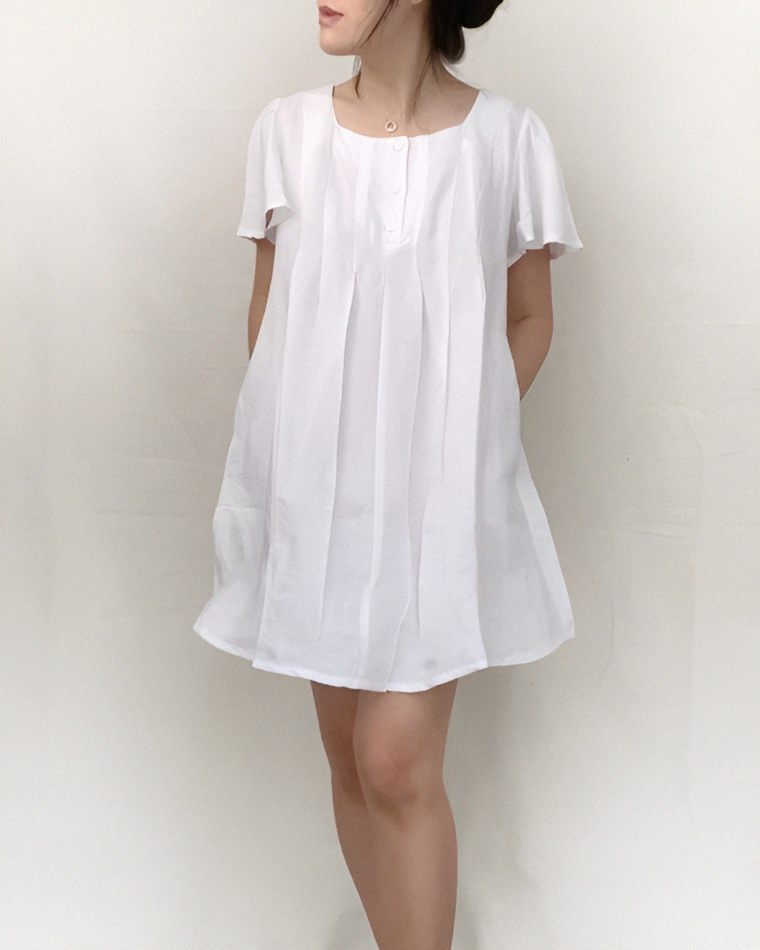 Reese Pleated Dress 100% Natural Fiber Linen Viscose
