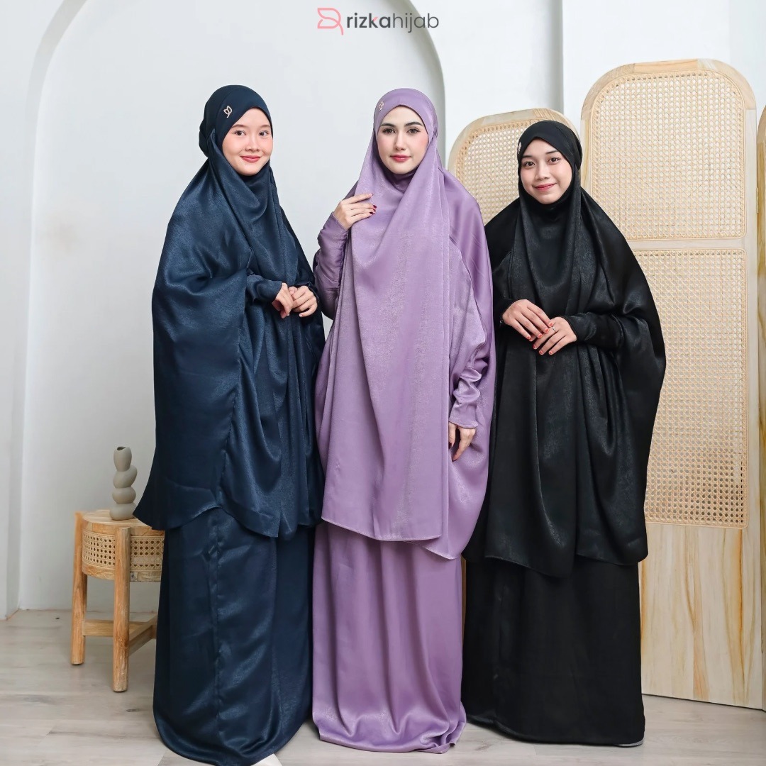 RIZKA HIJAB New Khadijah Mukena Multifungsi Terusan Jumbo Premium Dewasa Adem Menutup Dagu Telekung