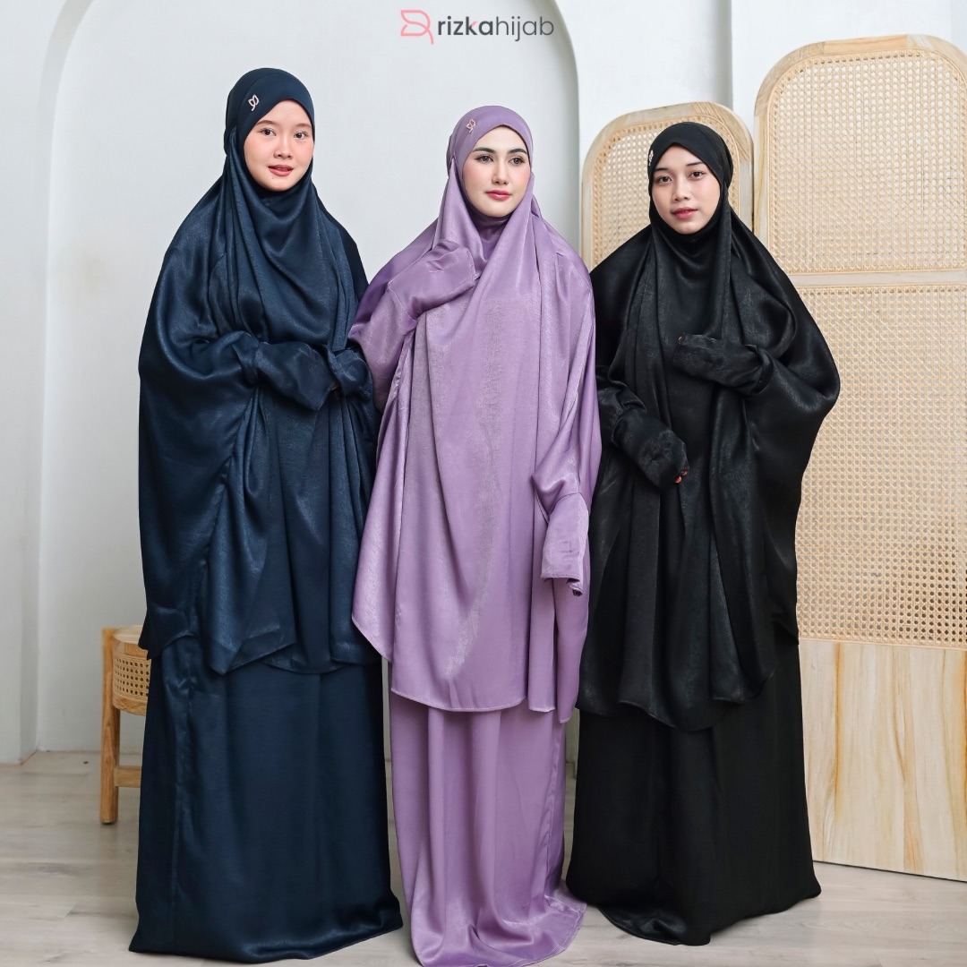RIZKA HIJAB New Khadijah Mukena Multifungsi Terusan Jumbo Premium Dewasa Adem Menutup Dagu Telekung