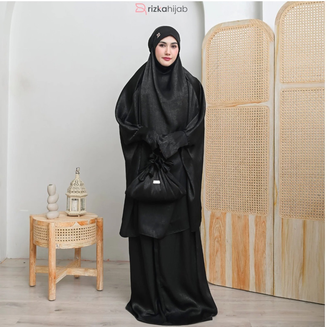 RIZKA HIJAB New Khadijah Mukena Multifungsi Terusan Jumbo Premium Dewasa Adem Menutup Dagu Telekung